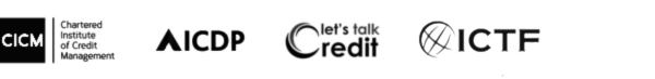 Logos of CICM, AICDP, Let&rsquo;s Talk Credit, and ICTF - leading credit management associations
