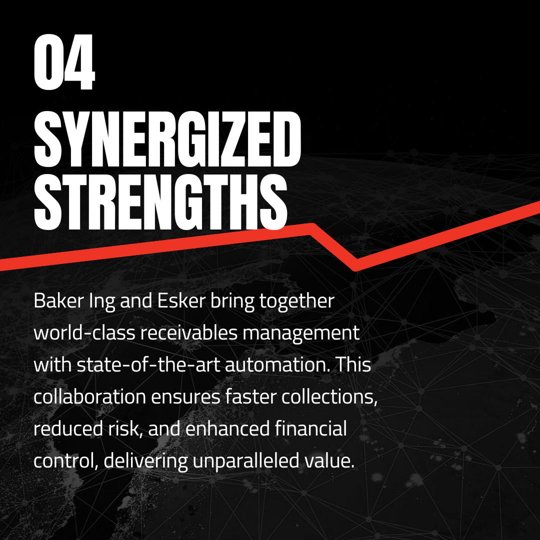 Synergized strengths of Baker Ing and Esker in receivables management and automation.